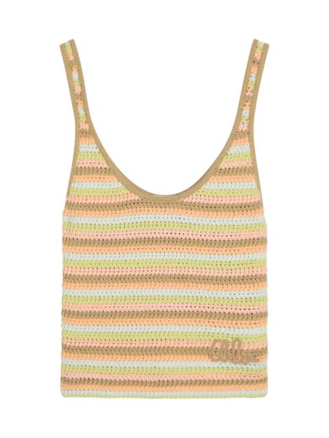 Chloe Logo-embroidered Striped Knit Tank