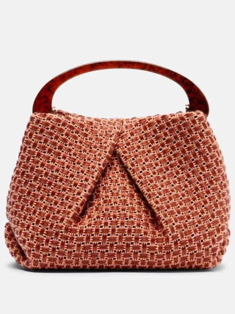 Woven raffia-effect top-handle bag