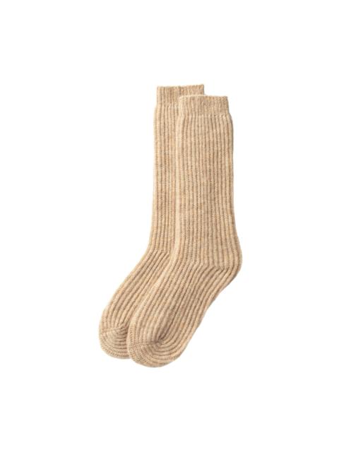 Luxe Ribbed Natural Cashmere Socks