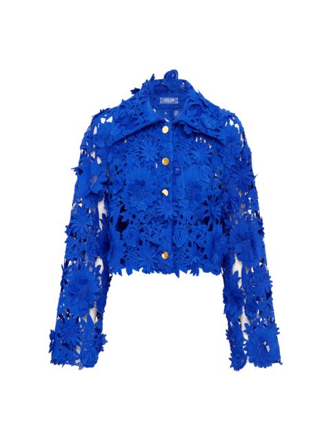 Robyn Lace Button-Down Shirt blue