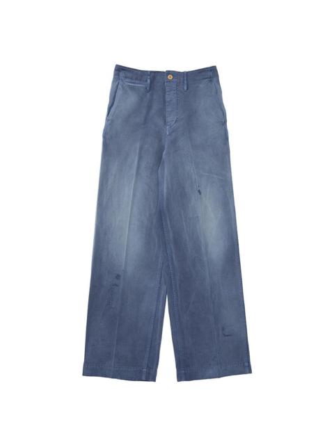 WIDE PANTS DMGD W BLUE