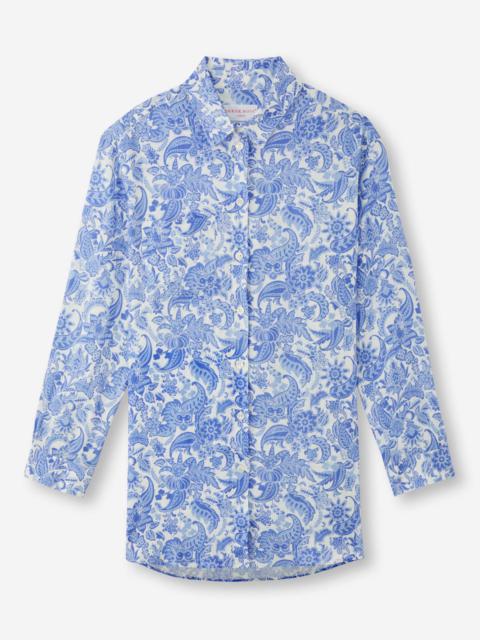 Women's Shirt Linen White Jungle Paisley Print
