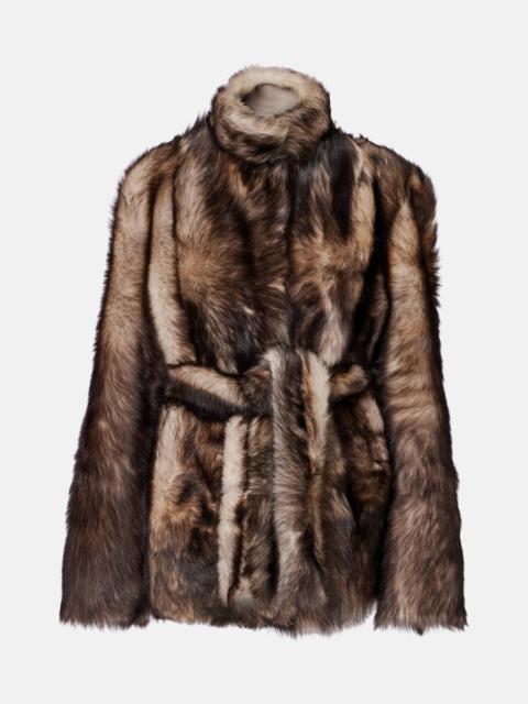 Elsa shearling wrap coat