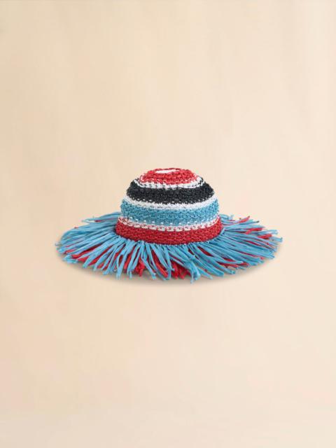 MULTICOLOUR STRIPED RAFFIA HAT