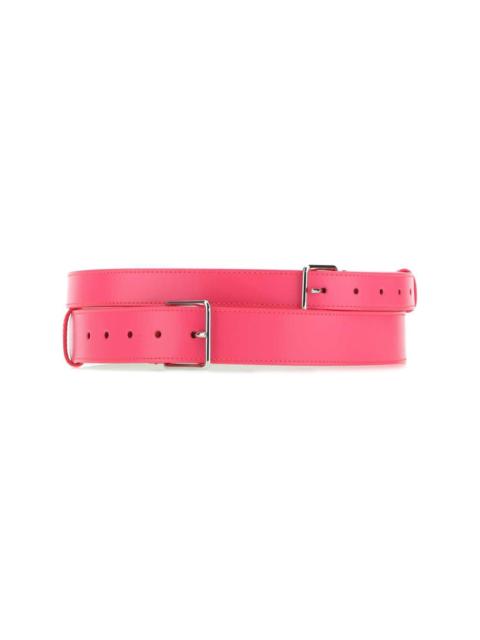 buckle-fastened leather belt