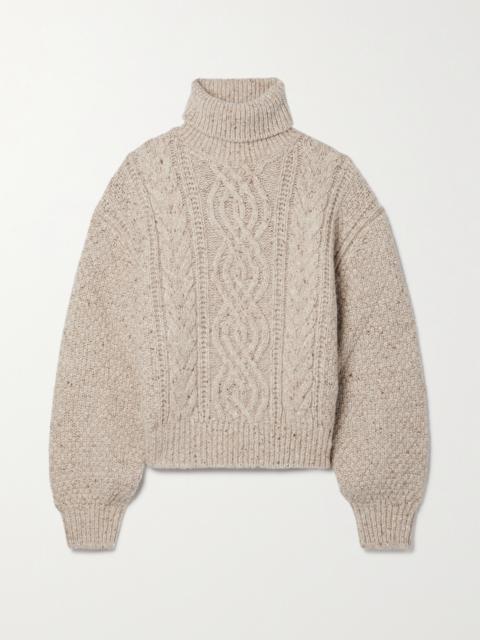 Cable-knit Wool And Cashmere-blend Turtleneck Sweater