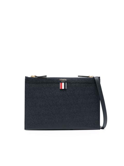 logo-print leather cross body bag