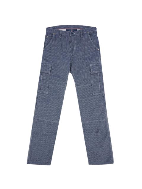 IH-739-IND 10.5oz Narrow Stripe Hickory Cargo Pants Indigo