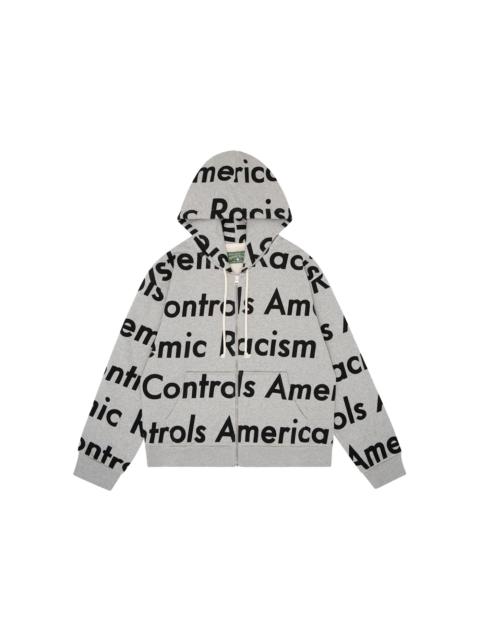 Denim Tears x Arthur Jafa Systemic Racism Controls America Zip Up Hoodie Heather Grey