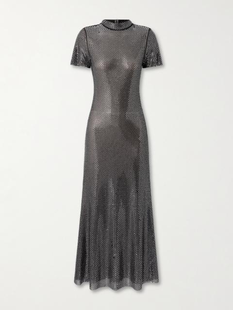 Crystal-embellished Mesh Midi Dress