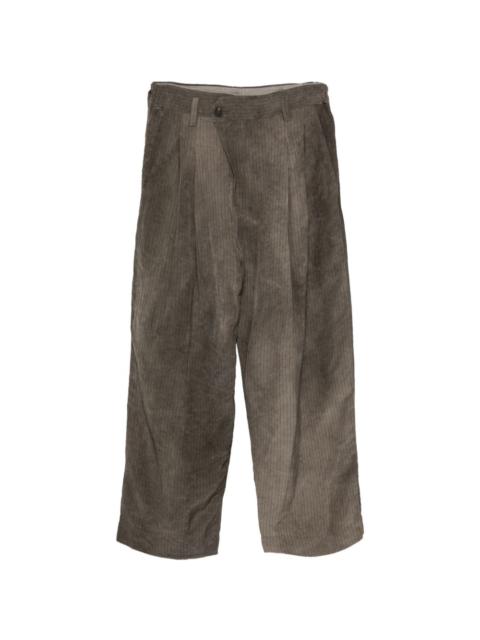 pinstripe pleated trousers