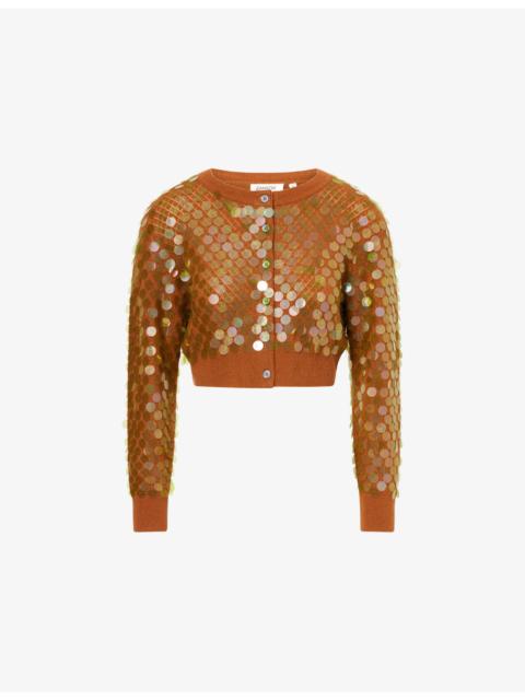 Mina Sequinned Wool and Cashmere-Blend Cardigan