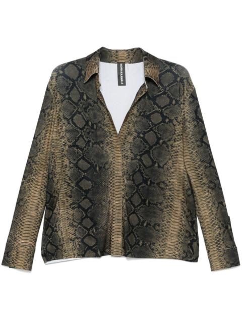 snakeskin-print shirt