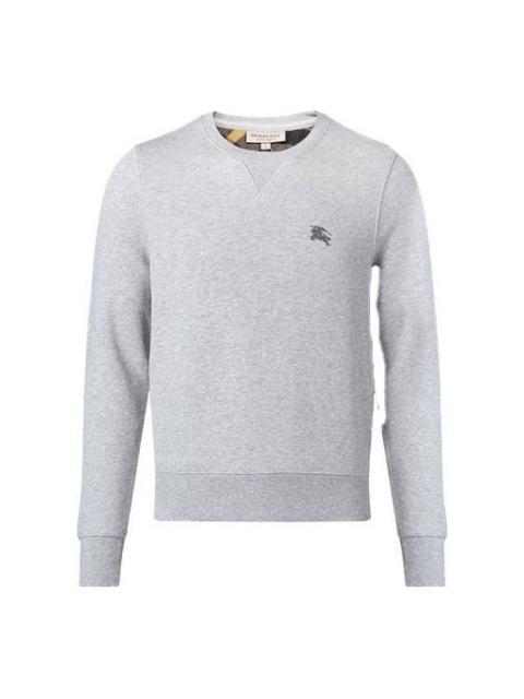 Men's Burberry Embroidered Horse Riding Round Neck Pullover Gray 39297581