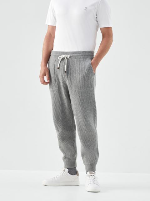 Cashmere English rib knit joggers