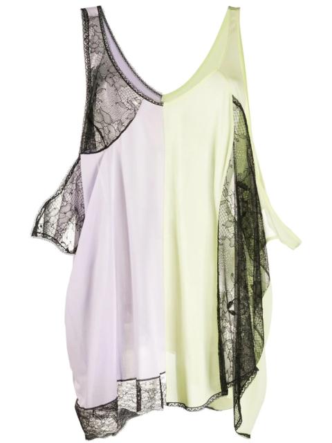 asymmetric panelled vest top