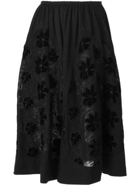 embroidered flared skirt