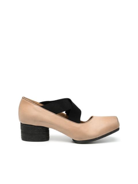 Ballerina square toe elasticated pumps