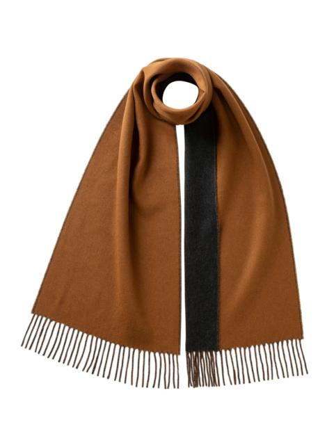 Contrast Reversible Camel Cashmere Scarf