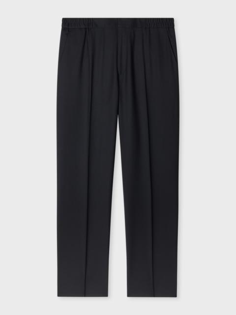 A Suit To Travel In - Navy Elasticated-Waist Trousers