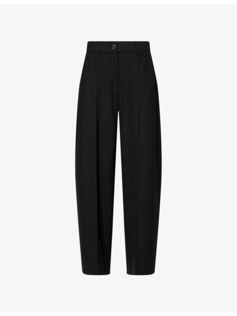 Pin-Tuck Taper Woven Trousers