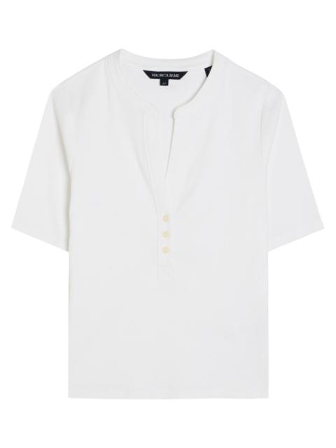 Veronica Beard Reubian Ribbed Stretch-cotton top