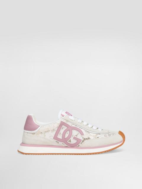DG Cushion sneakers in lace and fabric