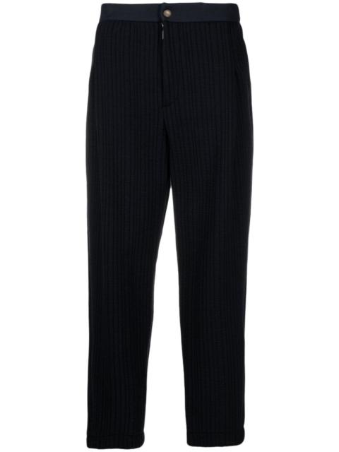 pleated quilted tapered trousers