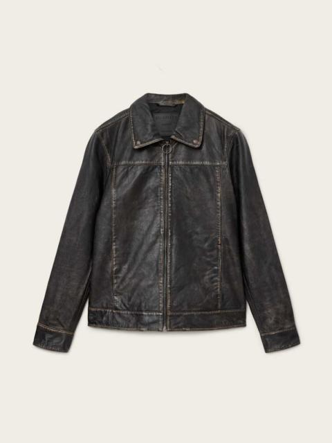 ALKAN ZIP UP TWO TONE LEATHER JACKET