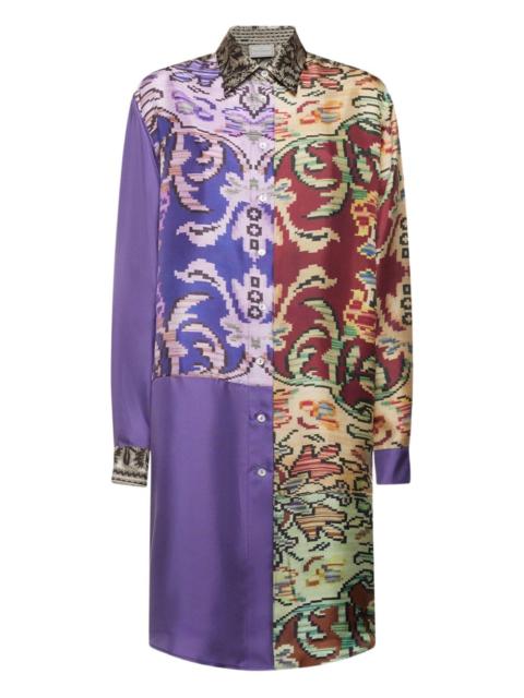 patchwork-design shirt