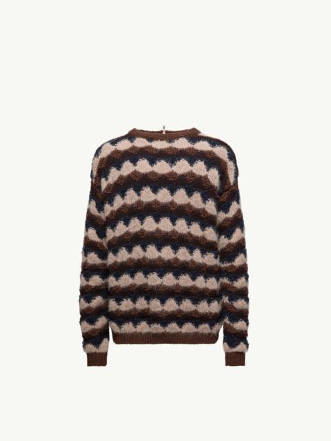 Geometric Jacquard Wool Blend Sweater