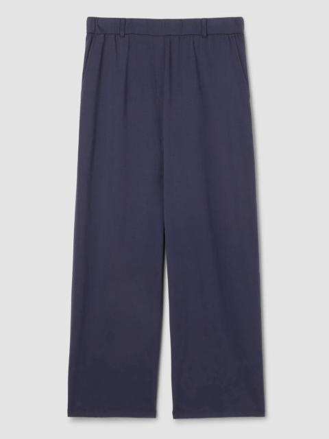 Pima Cotton Stretch Jersey Wide-Leg Pant