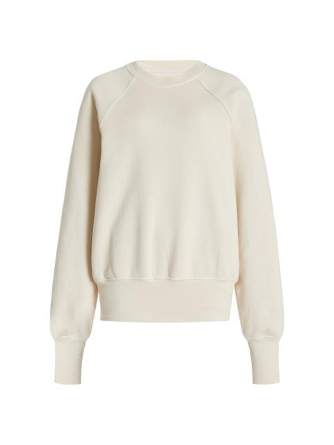 Linda Classic Raglan-Sleeve Cotton Sweatshirt ivory