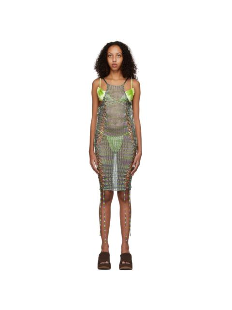 SSENSE Exclusive Green & Purple Broken Vase Dress