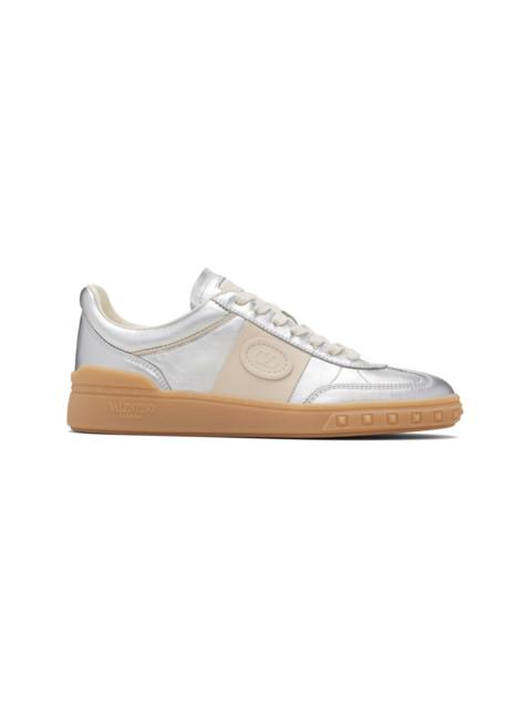 Silver Upvillage Trainer Leather Band Sneakers