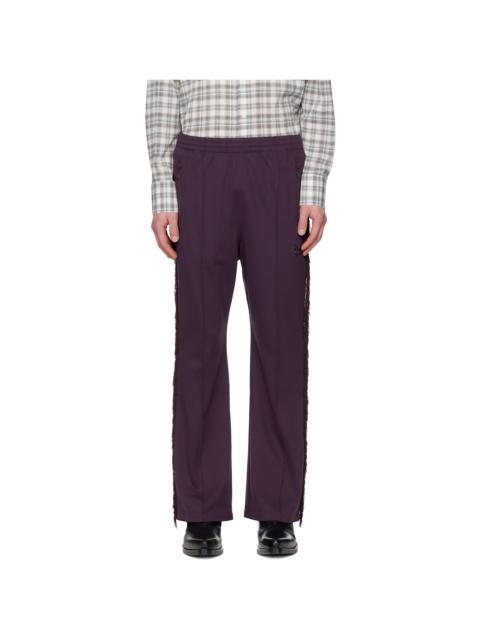 Purple Fringe Boot-Cut Track Pants