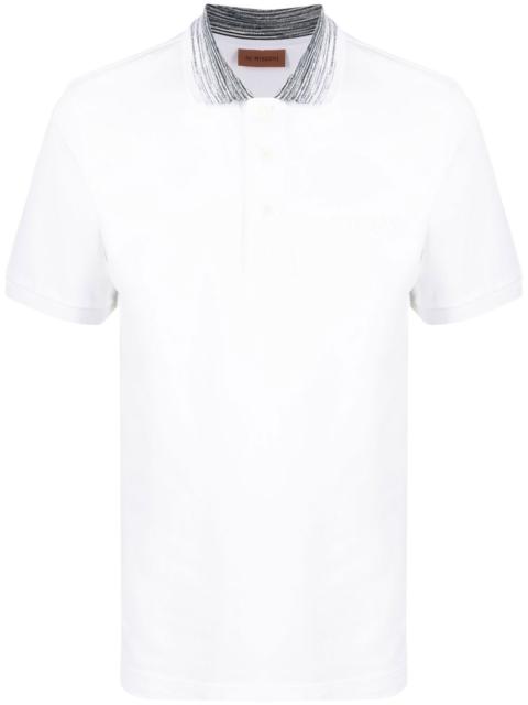 zig-zag collar polo shirt