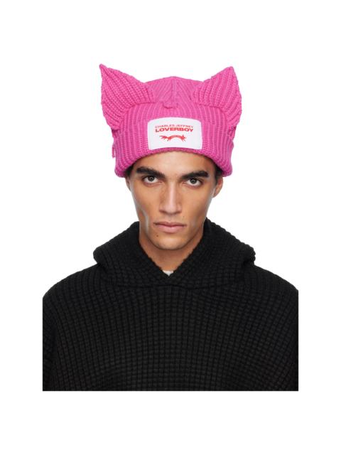 Pink Chunky Ears Beanie