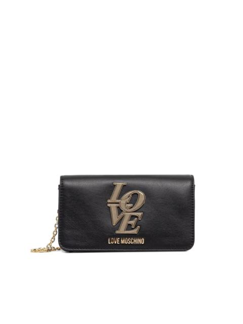 logo-lettering clutch bag