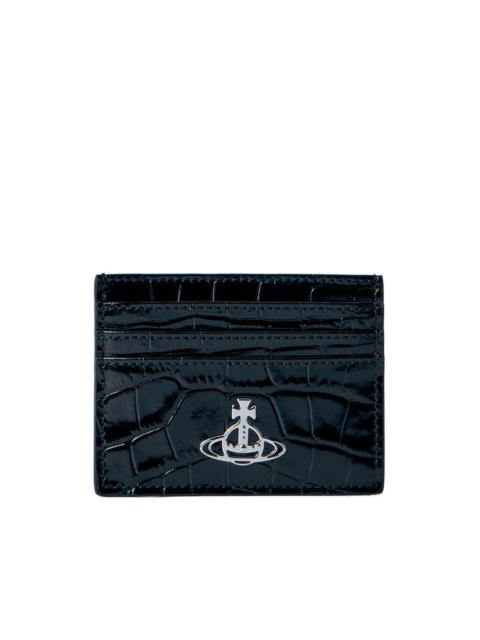 Crocodile logo-embelished card holder