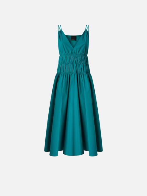 SLEEVELESS MIDI DRESS WITH PLEATS AND GATHERING