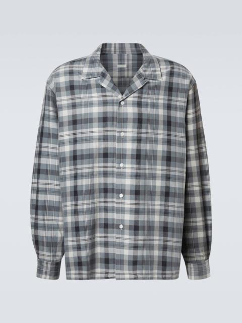 Checked silk and linen shirt