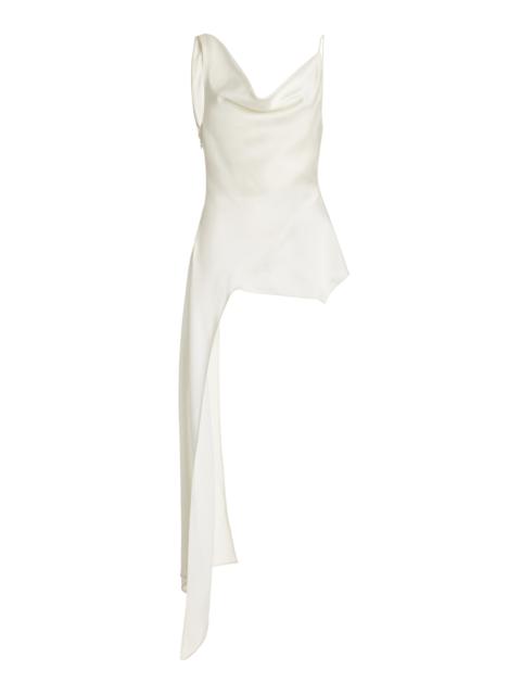 Ronnie Asymmetric Satin Top ivory