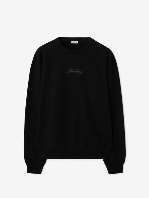 Check Cursive Logo Cotton Sweatshirt