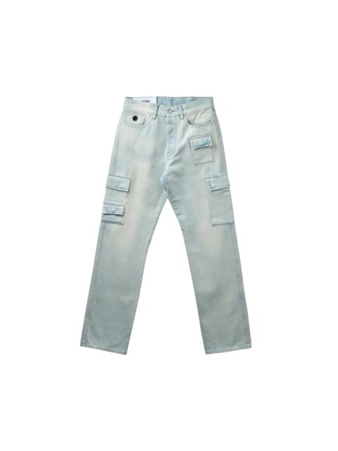 Ambush Slim Denim Cargo Pants Blue