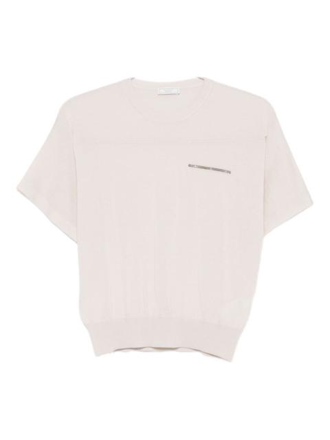 fine-knit short-sleeve top