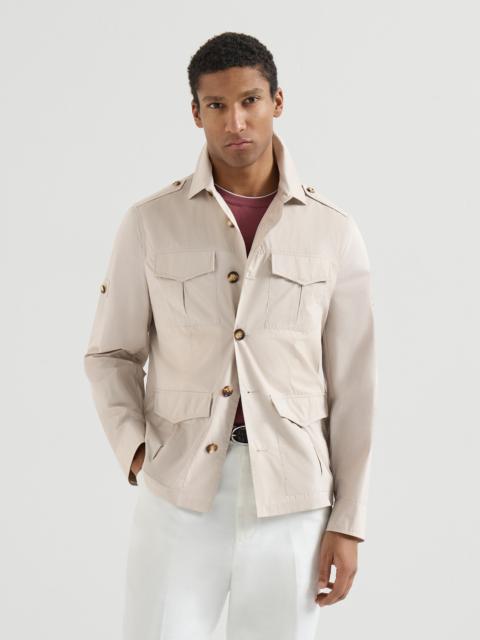 Lightweight water-resistant techno cotton unlined safari jacket