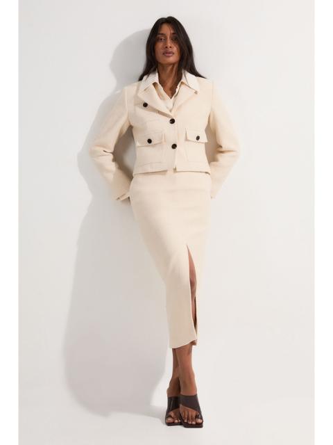 Textured Tweed Tailored Pencil Skirt