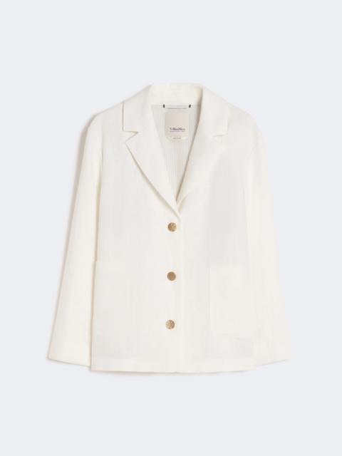 Linen canvas boxy jacket - WHITE