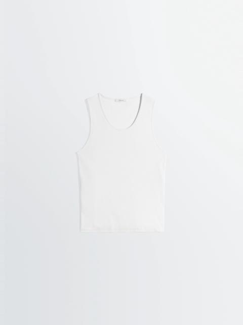 RIB TANK TOP IN COTTON LINEN RIB JERSEY